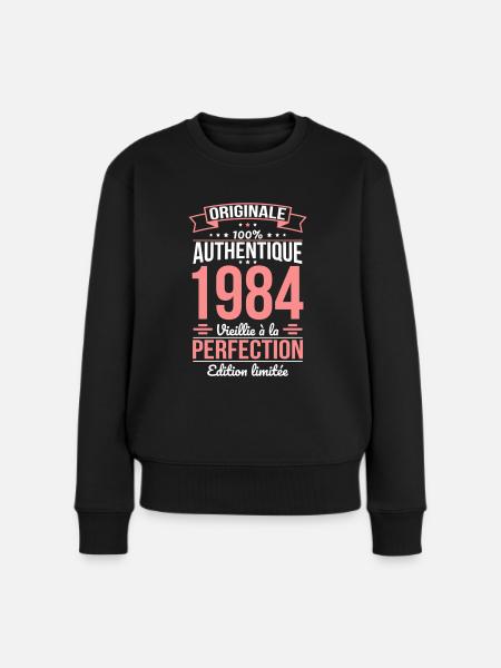 Anniversaire 40 ans - Originale - 1984 - Pull Premium bio Femme - noir
