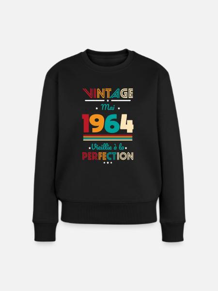 60-jähriges Jubiläum - Jahrgang - Mai 1964 - Frauen Premium Bio Pullover - Schwarz