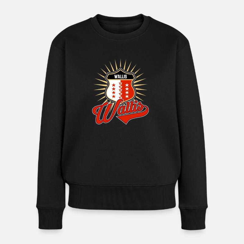 Wallis - Frauen Premium Bio Pullover - Schwarz