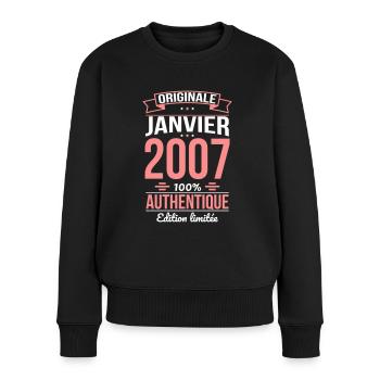 18th Birthday - Original - January 2007 - Women's Premium Organic Jumper - black - Front - Julia (174cm)