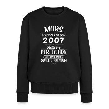 18th Birthday - March 2007 Perfection - Women's Premium Organic Jumper - black - Front - Julia (174cm)