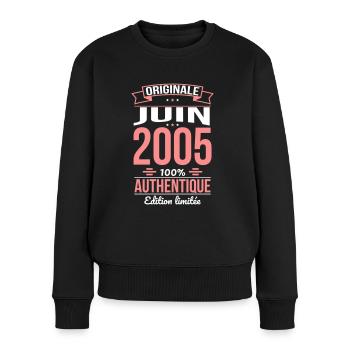 20th Anniversary - Original - June 2005 - Women's Premium Organic Jumper - black - Front - Julia (174cm)