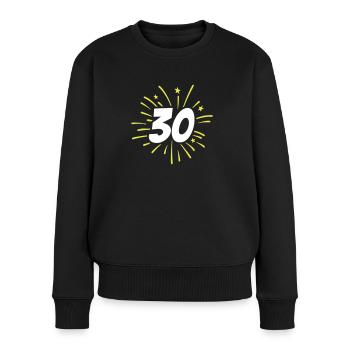 30. Geburtstag 30 Jahre Feuerwerk - Frauen Premium Bio Pullover - Schwarz - Vorne - Julia (174cm)