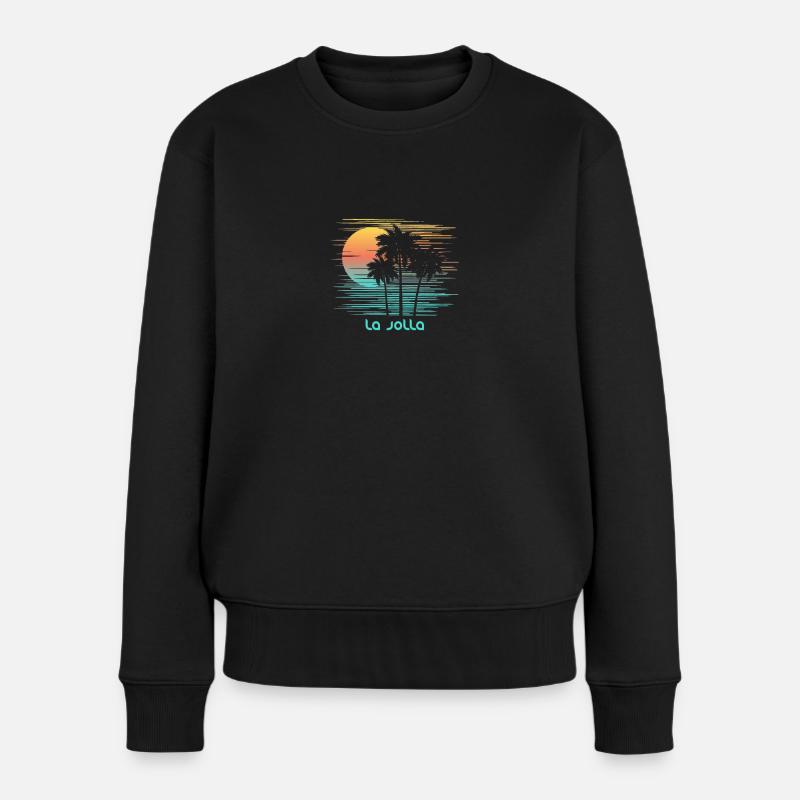 La Jolla Kalifornien Stilvoller Souvenirurlaub - Frauen Premium Bio Pullover - Schwarz