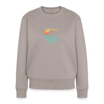 Tulum Mexiko Stilvoller Souvenirurlaub - Frauen Premium Bio Pullover - Taupe - Vorne - Julia (174cm)