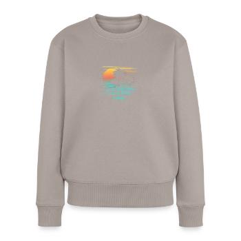 Tahiti Polynésie Vacances Souvenir Élégantes - Pull Premium bio Femme - taupe - Devant - Julia (174cm)