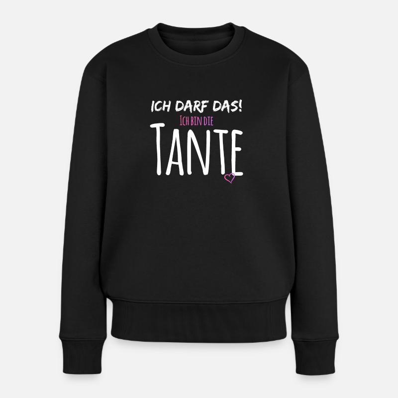 ich darf das! Ich bin die Tante - Frauen Premium Bio Pullover - Schwarz
