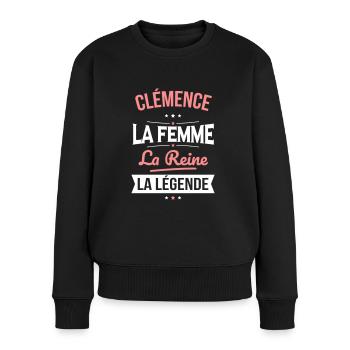 Clémence - La Femme - La Reine - La Légende - Pull Premium bio Femme - noir - Devant - Julia (174cm)