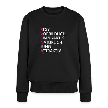 Svenja Name Geschenk - Frauen Premium Bio Pullover - Schwarz - Vorne - Julia (174cm)