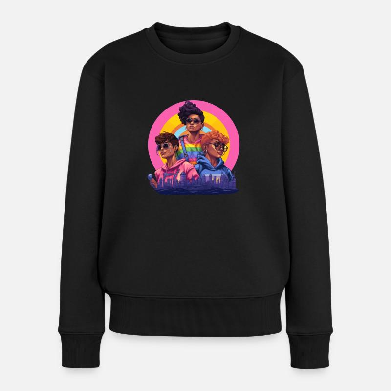 Pride Love - Frauen Premium Bio Pullover - Schwarz