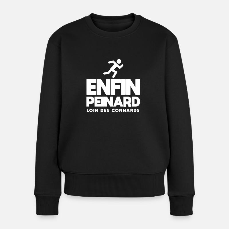 Enfin peinard course à pied jogging j'peux pas - Pull Premium bio Femme - noir