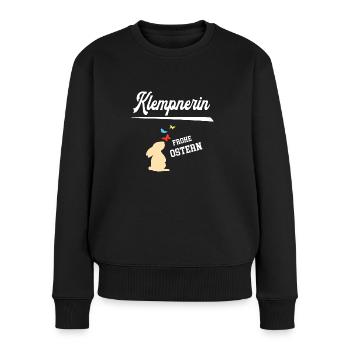 Klempnerin Frohe Ostern Ostergeschenk Klempnerei - Frauen Premium Bio Pullover - Schwarz - Vorne - Julia (174cm)