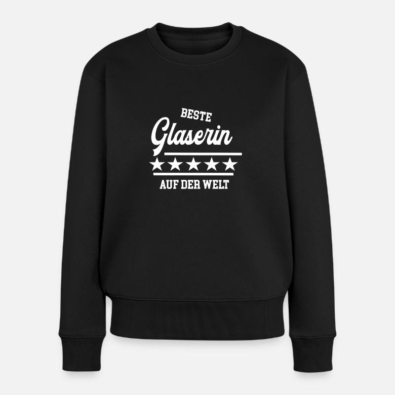 Beste Glaserin Weltbeste Glasbauerin Glaserei - Frauen Premium Bio Pullover - Schwarz