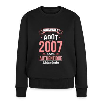 18th Birthday - Original - August 2007 - Women's Premium Organic Jumper - black - Front - Julia (174cm)