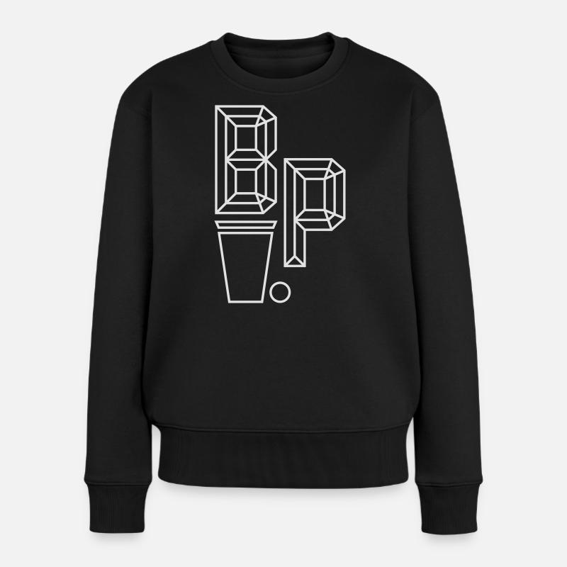 Beer Pong Logo III - Frauen Premium Bio Pullover - Schwarz