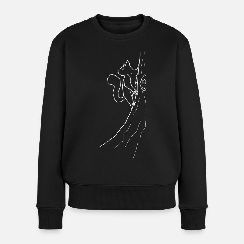 Écureuils - blanc - Pull Premium bio Femme - noir