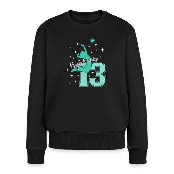 13. Geburtstag Volleyball Volleyballspielerin - Frauen Premium Bio Pullover - Schwarz - Vorne - Julia (174cm)