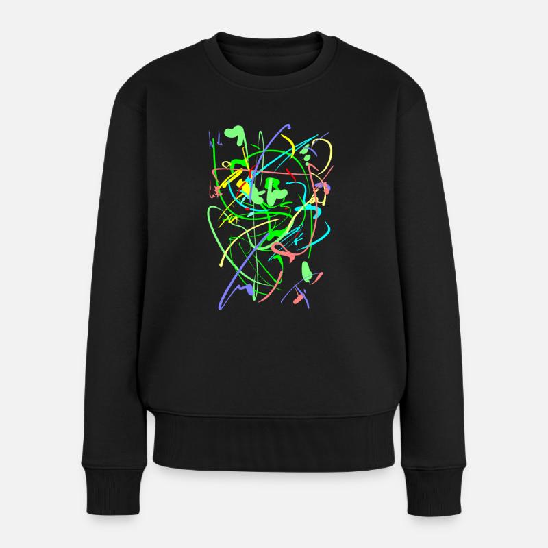 Mystische Kreise - Frauen Premium Bio Pullover - Schwarz