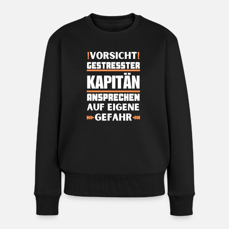 Don't talk to stressed captain! - Women's Premium Organic Jumper - black