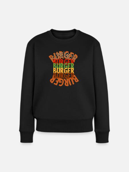 BURGER BAUEN - Frauen Premium Bio Pullover - Schwarz