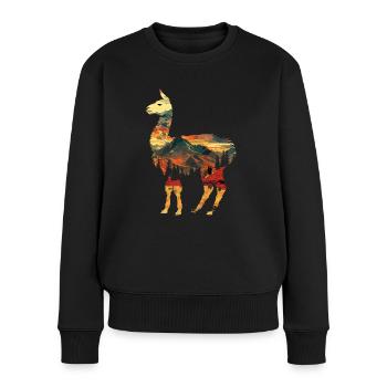 Alpaca Lama Andes South America - Women's Premium Organic Jumper - black - Front - Julia (174cm)