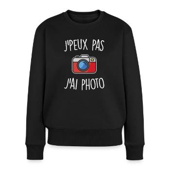 J'peux pas j'ai photo - Pull Premium bio Femme - noir - Devant - Julia (174cm)