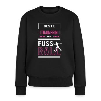 Fussball Trainerin Beste Fussballtrainerin Frauen - Frauen Premium Bio Pullover - Schwarz - Vorne - Julia (174cm)