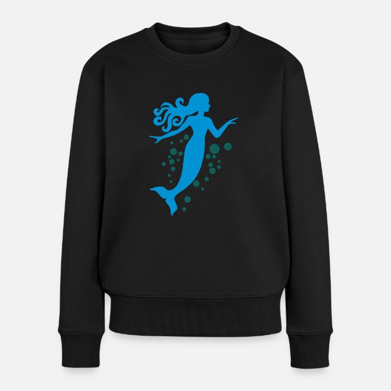 Meerjungfrau - Frauen Premium Bio Pullover - Schwarz