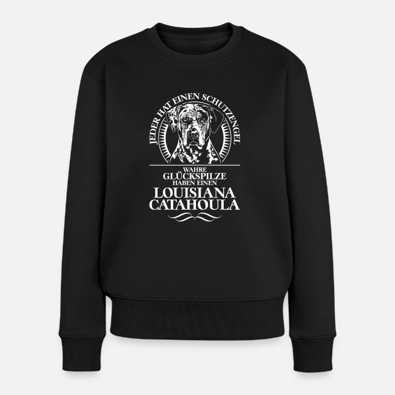 LOUISIANA CATAHOULA Schutzengel Spruch WILSIGNS - Frauen Premium Bio Pullover - Schwarz