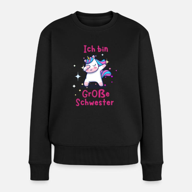 große Schwester - Frauen Premium Bio Pullover - Schwarz