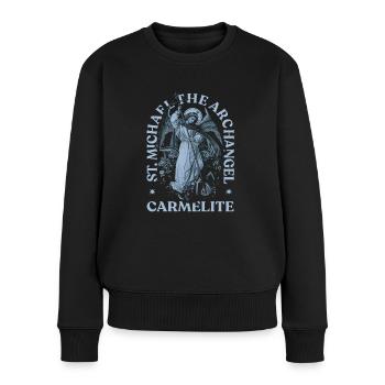Erzengel Heiliger Religion Gott Engel Glaube Michael - Frauen Premium Bio Pullover - Schwarz - Vorne - Julia (174cm)