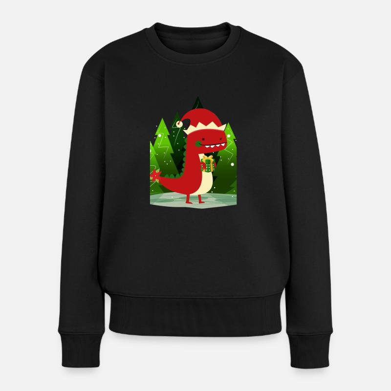 Dinosaure Dino cadeau de Noël Ugly Sweater - Pull Premium bio Femme - noir