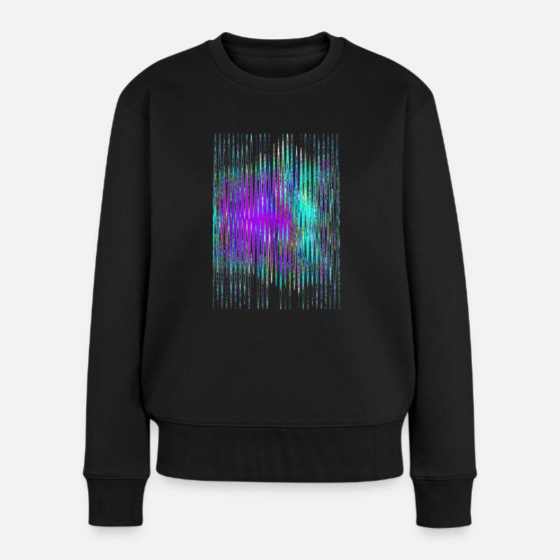 Schallwellen invert - Frauen Premium Bio Pullover - Schwarz