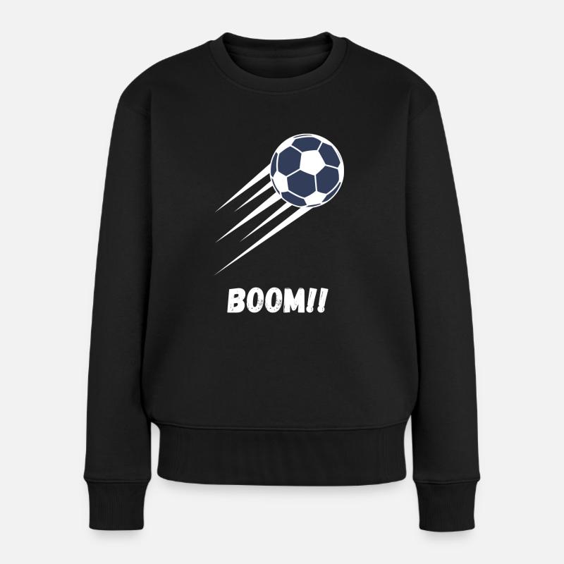 Boom Fußball - Frauen Premium Bio Pullover - Schwarz