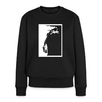 climbing - Frauen Premium Bio Pullover - Schwarz - Vorne - Julia (174cm)