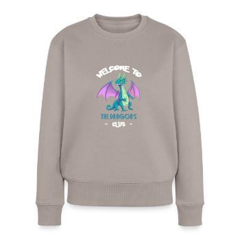 Willkommen im Dragon Club - Frauen Premium Bio Pullover - Taupe - Vorne - Julia (174cm)