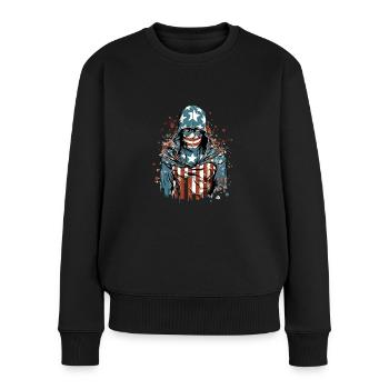 Amerikanische Anonyme - Frauen Premium Bio Pullover - Schwarz - Vorne - Julia (174cm)