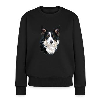 chien border collie - Pull Premium bio Femme - noir - Devant - Julia (174cm)