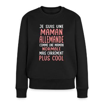Maman Allemande comme maman normale plus cool - Pull Premium bio Femme - noir - Devant - Julia (174cm)