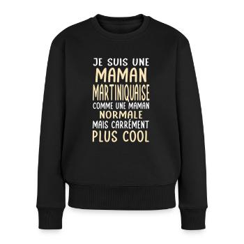 Maman Martiniquaise comme maman normale plus cool - Pull Premium bio Femme - noir - Devant - Julia (174cm)