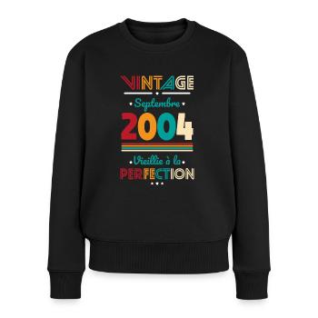 20 Year Anniversary - Vintage - September 2004 - Women's Premium Organic Jumper - black - Front - Julia (174cm)