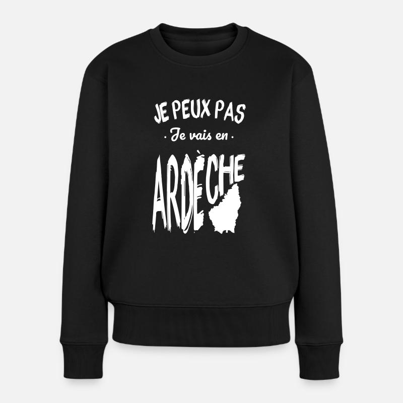 Je peux pas je vais en Ardèche - Pull Premium bio Femme - noir