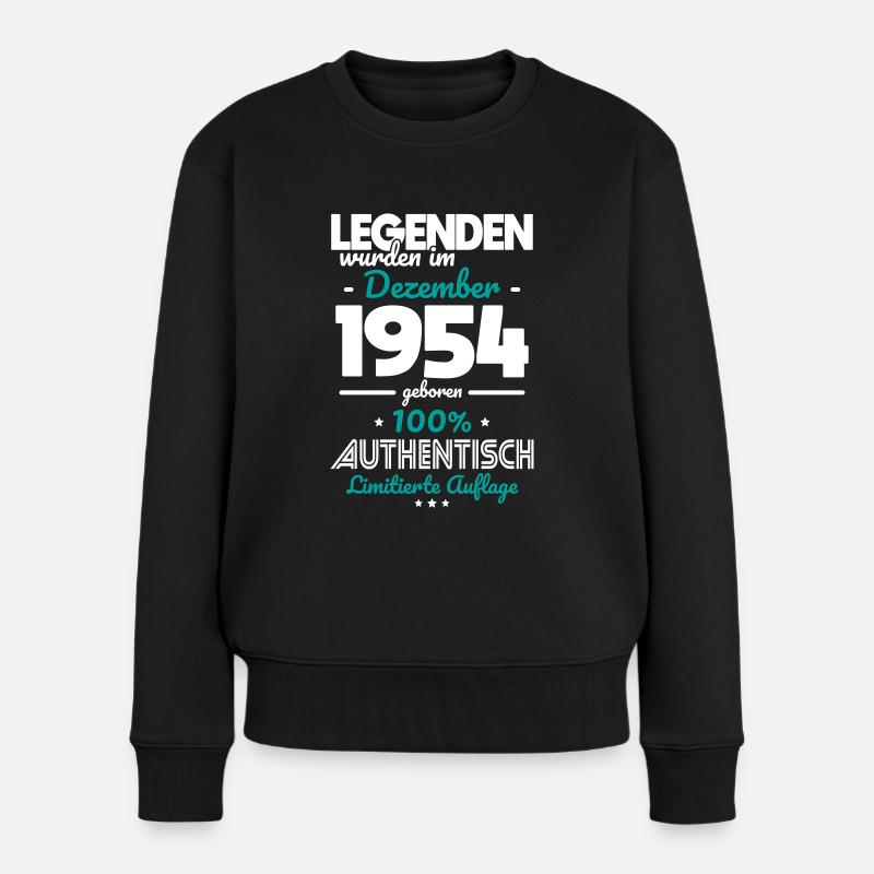 70. Geburtstag - Legenden wurden im Dezember 1954 - Frauen Premium Bio Pullover - Schwarz