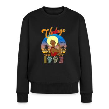 Anniversaire 1993 vintage Femme blonde - Pull Premium bio Femme - noir - Devant - Julia (174cm)