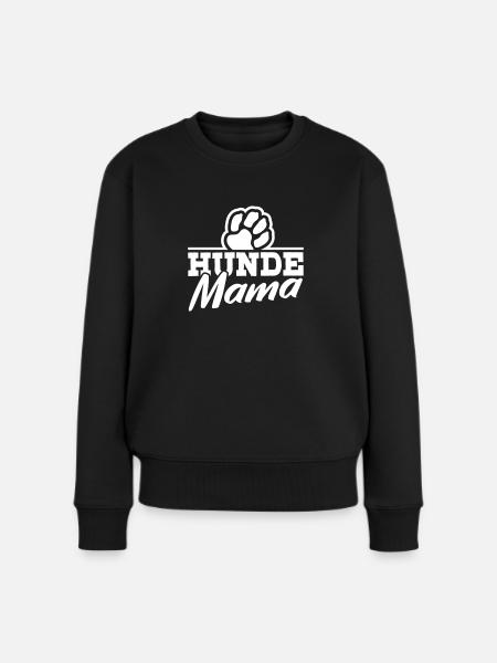 Hunde Mama Hundepfote Hund Hundemama Pfote - Frauen Premium Bio Pullover - Schwarz