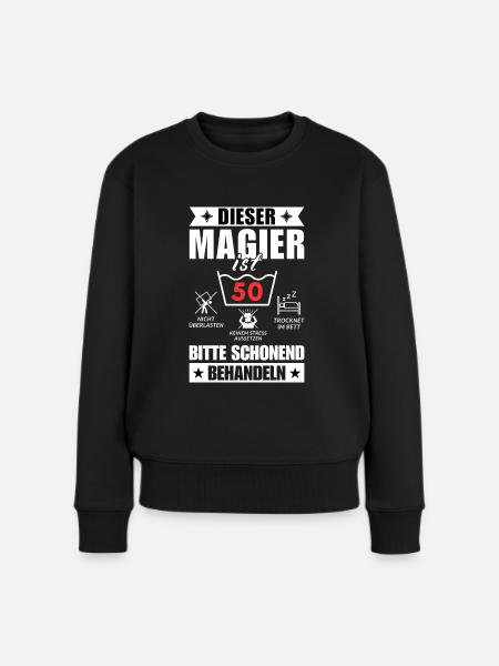 Dieser Magier ist 50. Schonend behandeln - Frauen Premium Bio Pullover - Schwarz