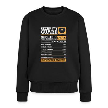 Wachmann Beruf Schutzdienst - Frauen Premium Bio Pullover - Schwarz - Vorne - Julia (174cm)