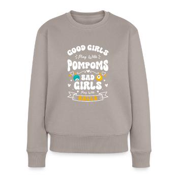 Billard Training Queue Kugel - Frauen Premium Bio Pullover - Taupe - Vorne - Julia (174cm)