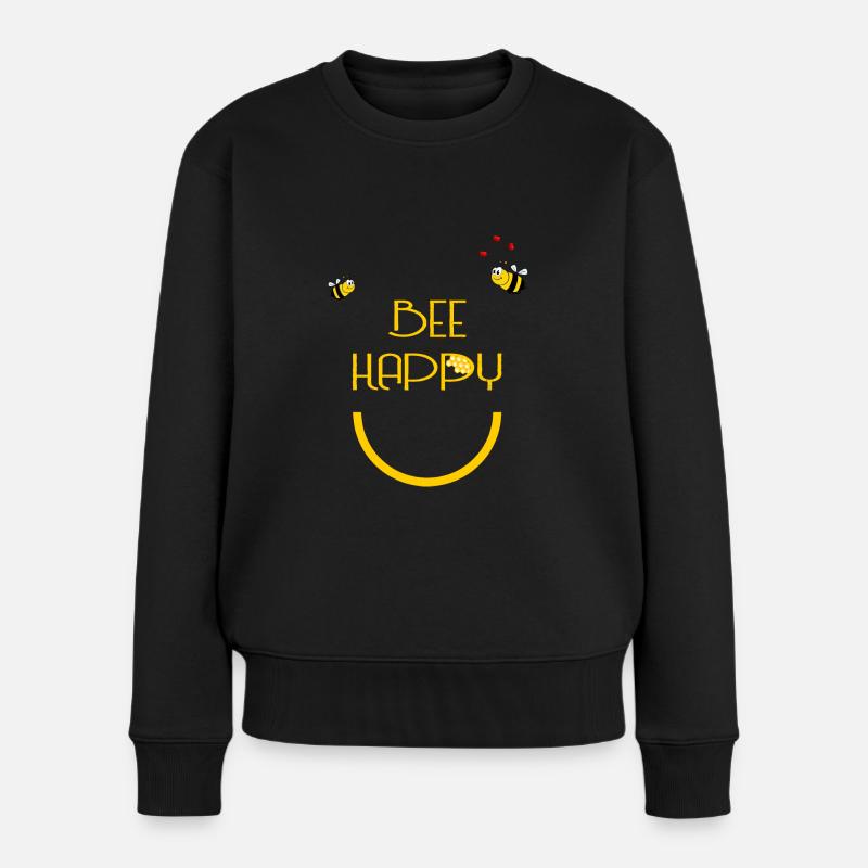 Abeille Happy Bees jaune - Pull Premium bio Femme - noir