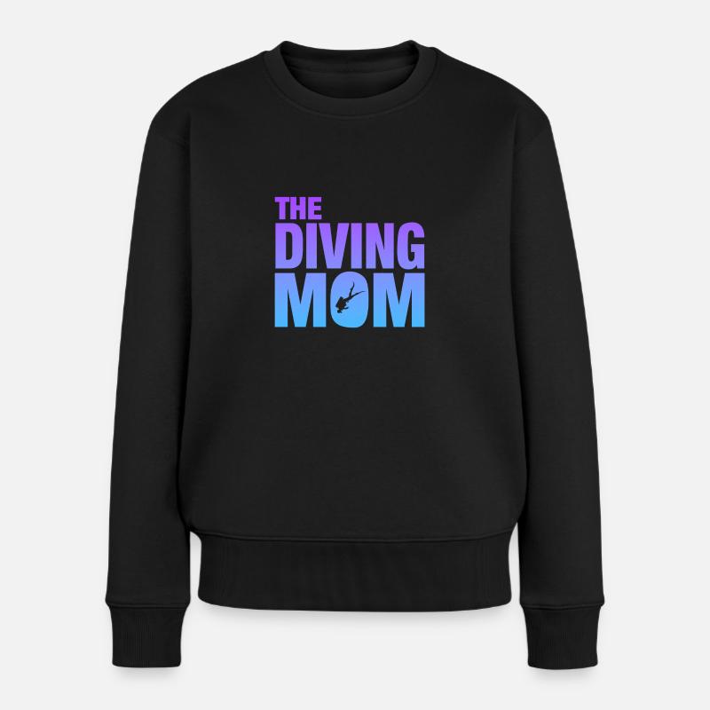 The Diving Mom - Frauen Premium Bio Pullover - Schwarz